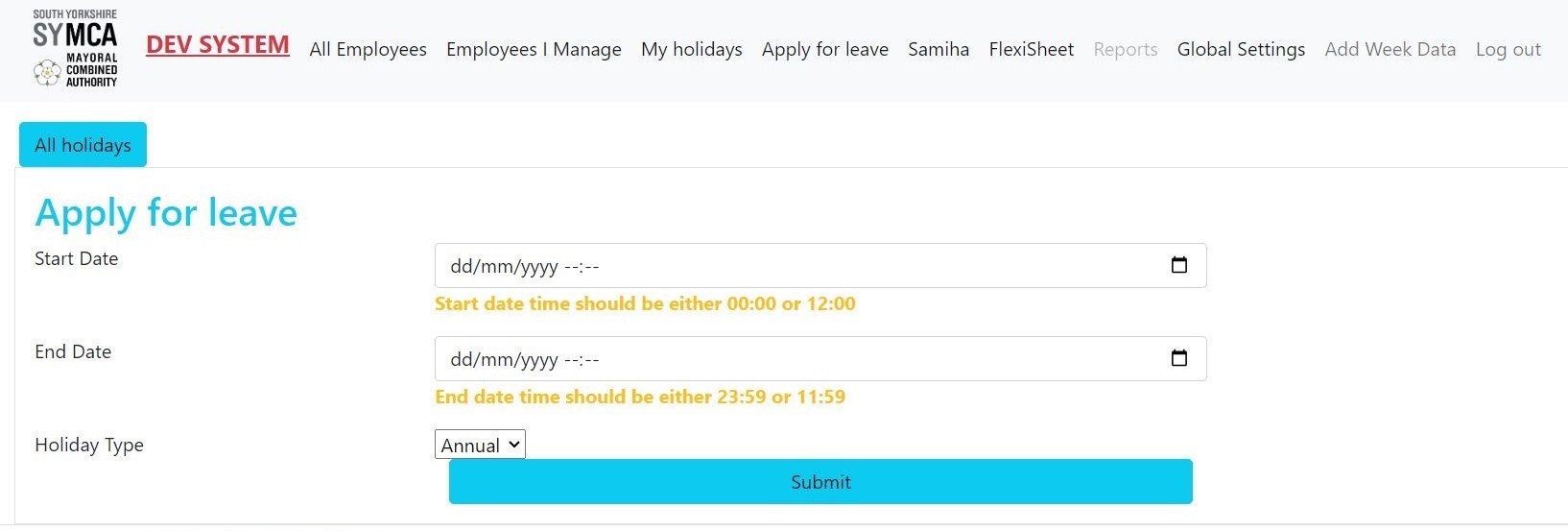 Applying for leave
